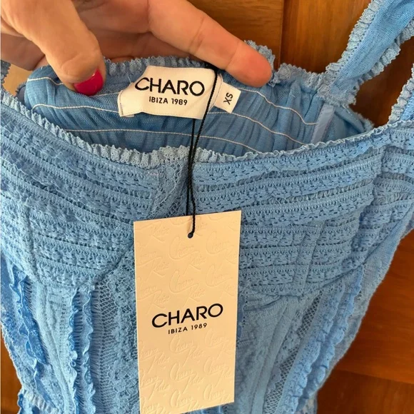 Charo Ruiz Mai short dress Sky Blue Mini Dress - Picture 2 of 8